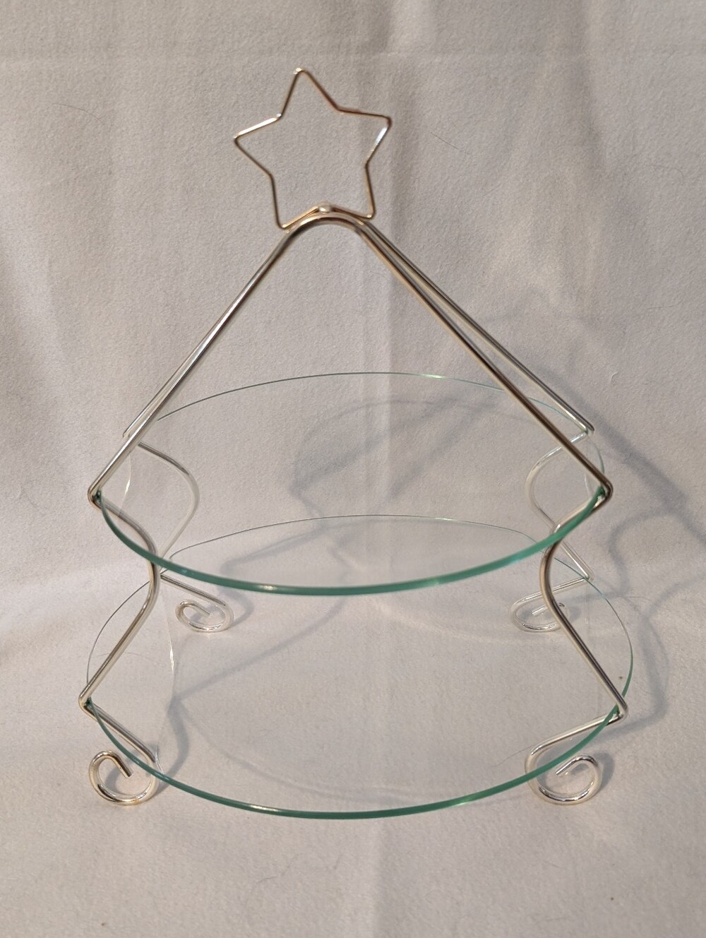 2 Tier Glass Serving Tray